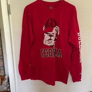 Red Georgia Bulldogs Long Sleeve Shirt